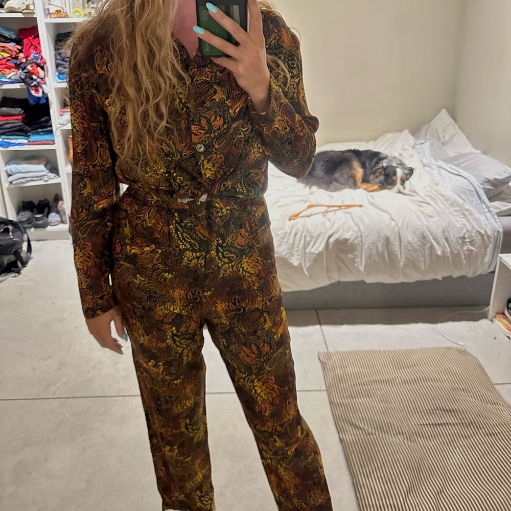 Vintage silk blend two piece